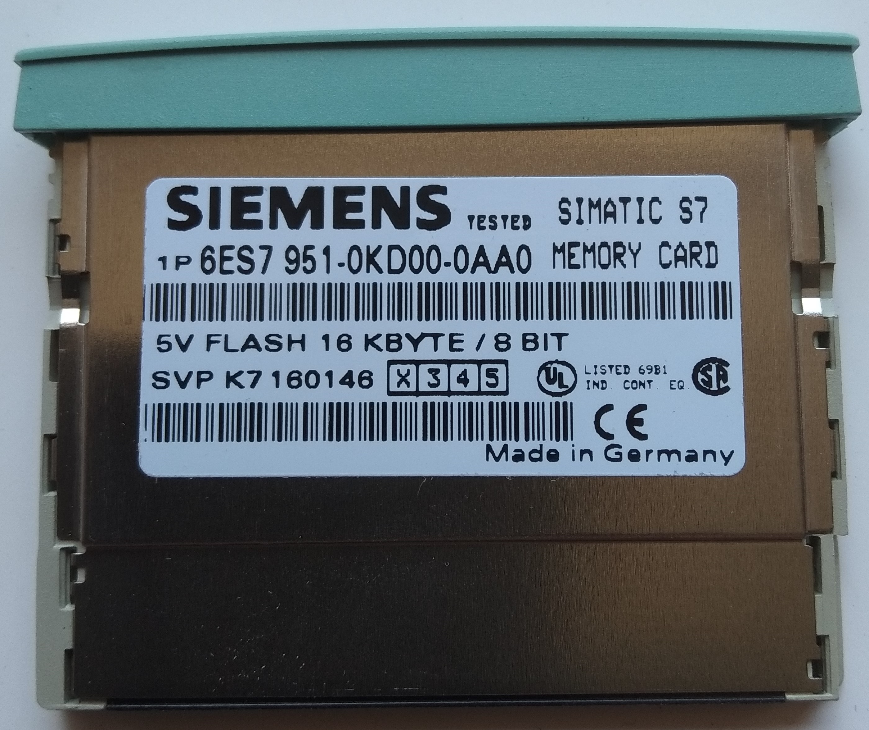 SIEMENS 6ES7951-0KD00-0AA0 Simatic S7 memória kártya